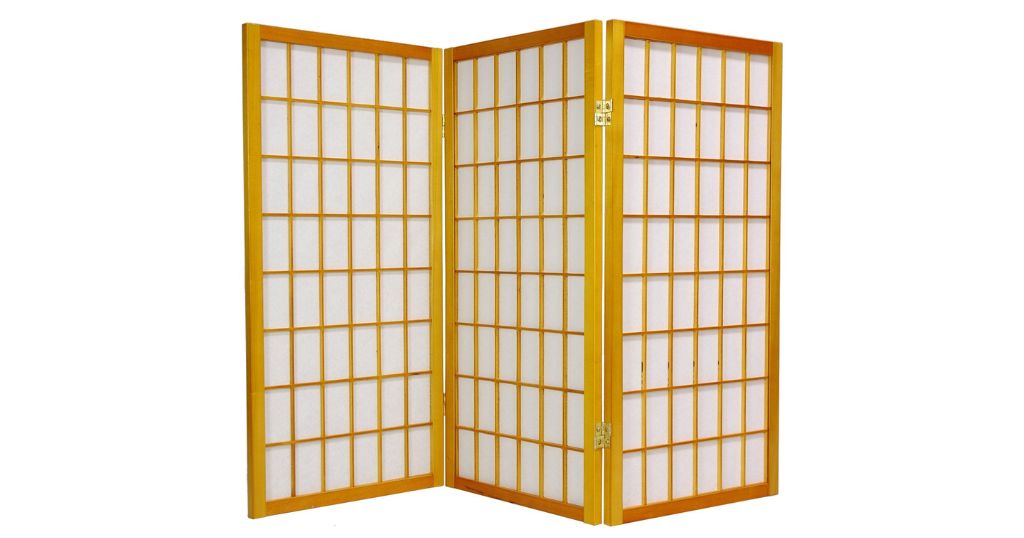 A 4-panel shoji room divider measuring 69 inches in height