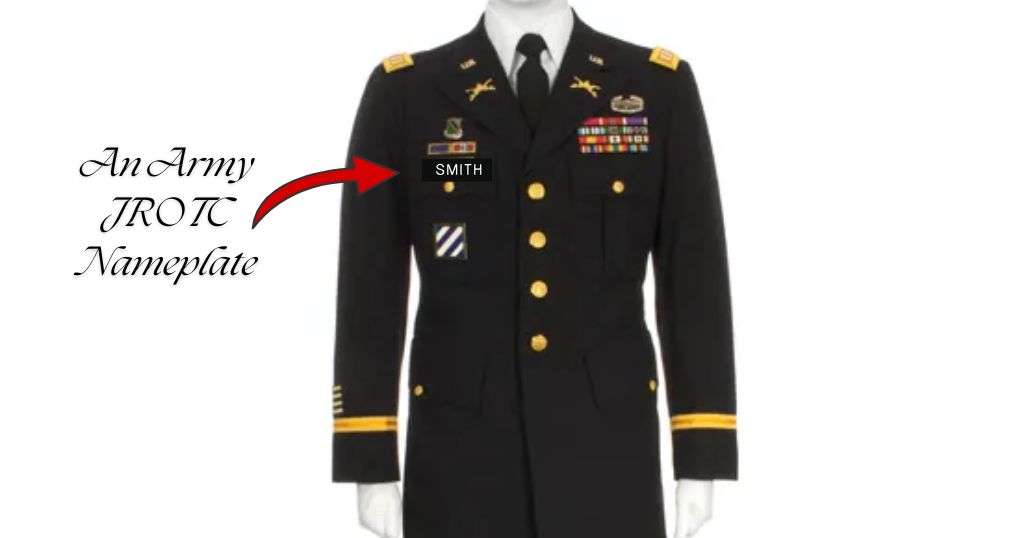 Army JROTC nameplate that is 1 inch long