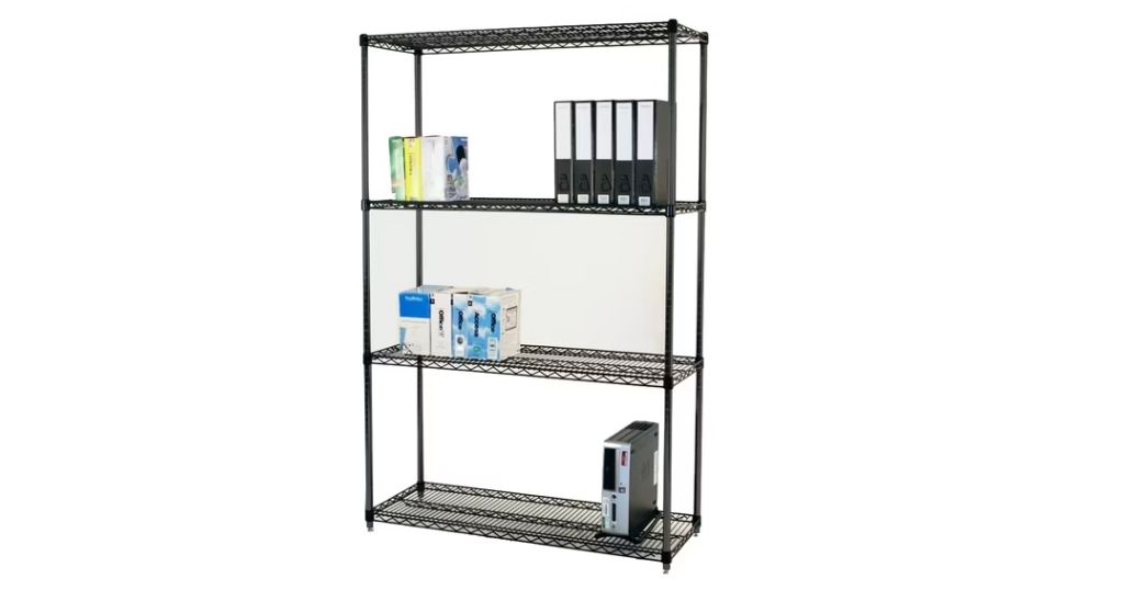 Commercial wire shelving with casters, 69 inches tall
