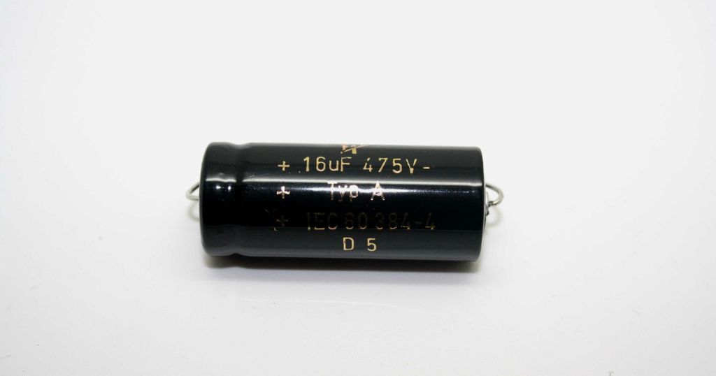 Vintage amplifier capacitor, 1 inch long