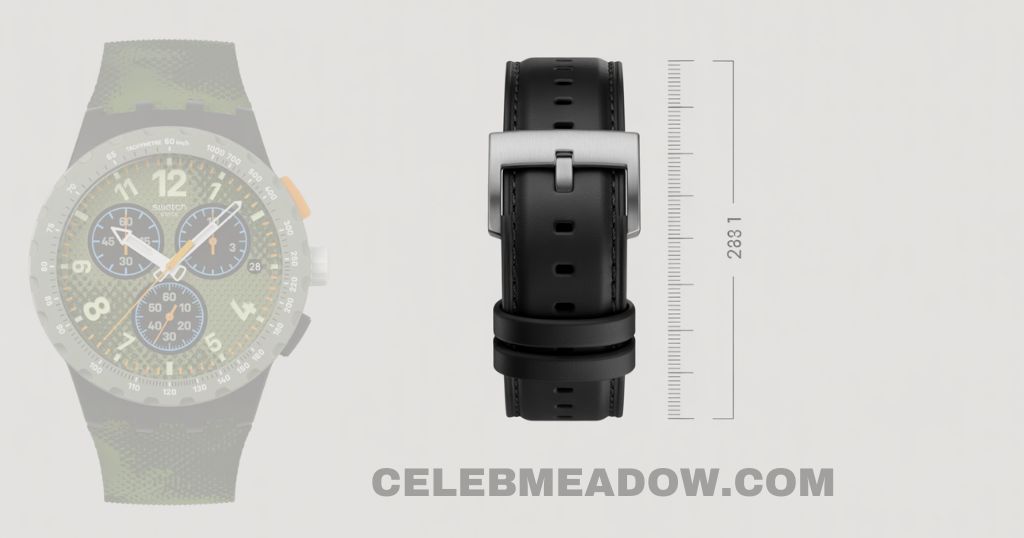 wide 24mm men's watch band showing approximately 1 inch strap width