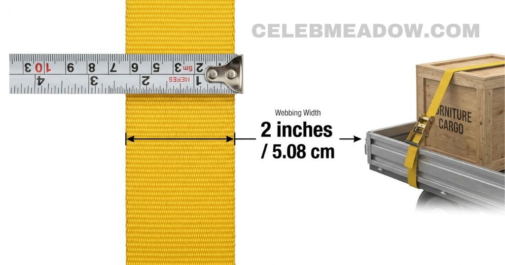 Heavy-duty 2-inch long ratchet strap webbing