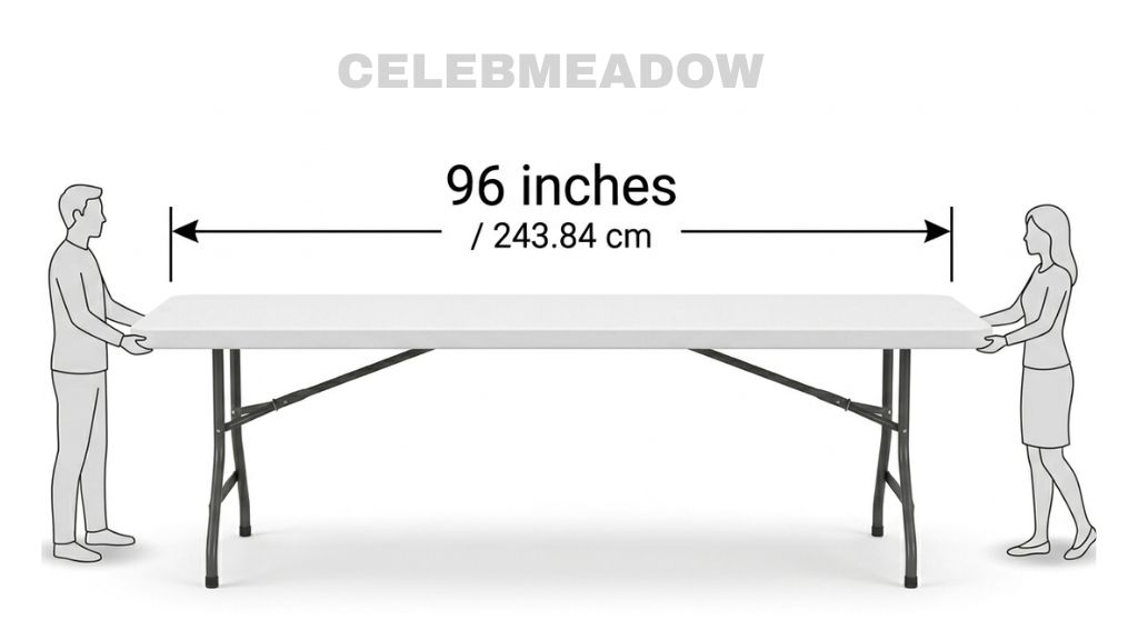 8-Foot Folding Banquet Table that is 96 Inches long