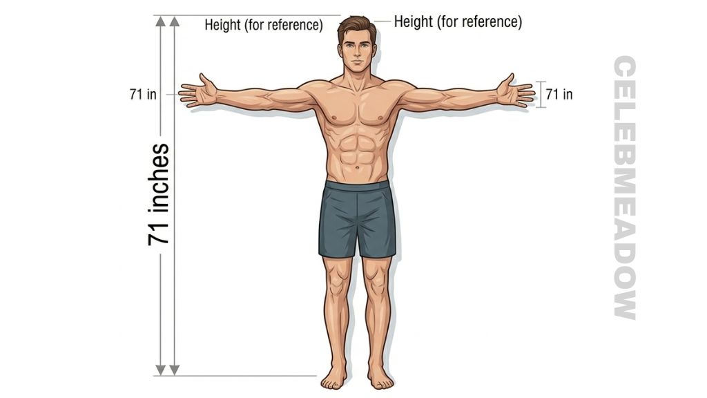 Adult Male Arm Span that is 71 Inches Tall