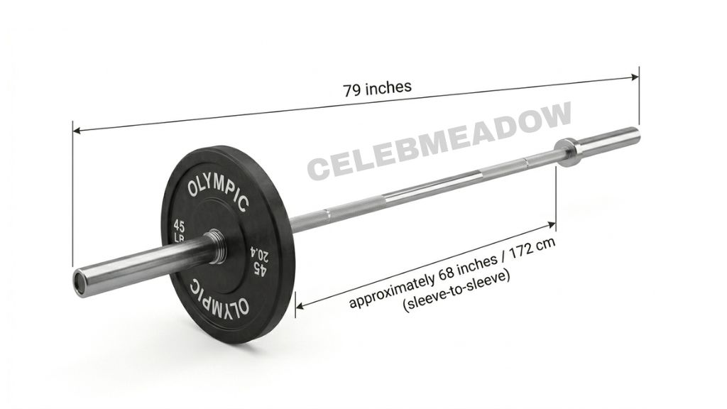 An Olympic Barbell That Is 68 Inches Tall