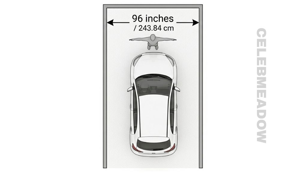 Parking Space Width that is 96 Inches long
