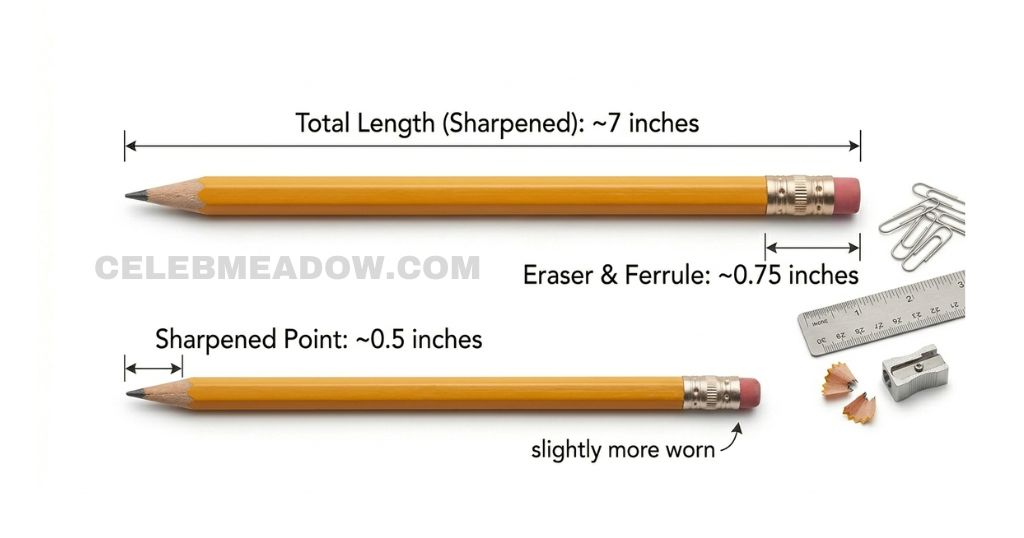 Sharpened #2 Pencil measure 7 Inches long