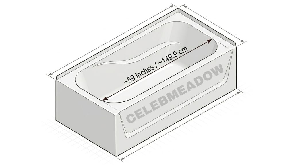 Standard Bathtub Interior Length that is 59 Inches long