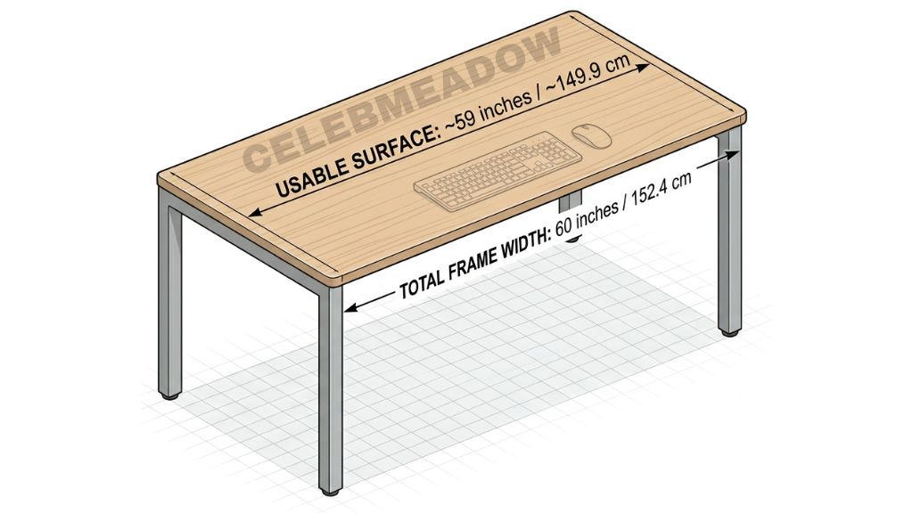 Standard Office Desk that is 59 Inches long