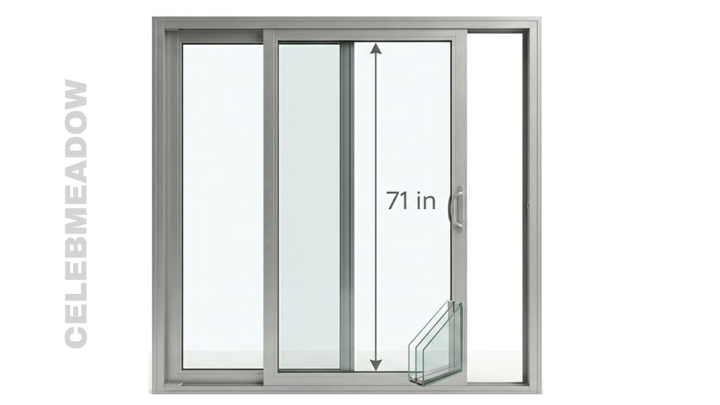 Triple-Pane Sliding Glass Door, 71 Inches Tall
