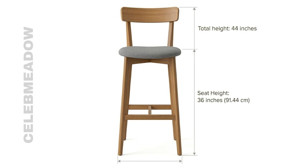Counter-height bar stool with seat sitting at exactly 36 inches from the floor