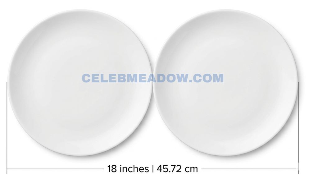 Two Standard 9-Inch Dinner Plates Side by Side that is 17 Inches Long
