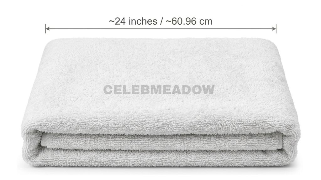 Folded Bath Towel 24 Inches Long or Big