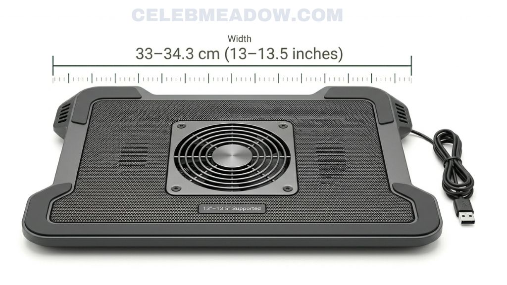 Laptop Cooling Pad (Width, for 13-Inch Laptops) that is 13 Inches long