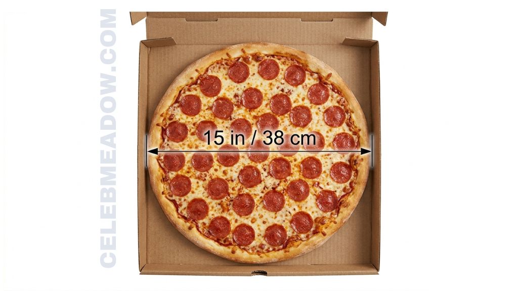 Large Pizza that is 15 Inches Big