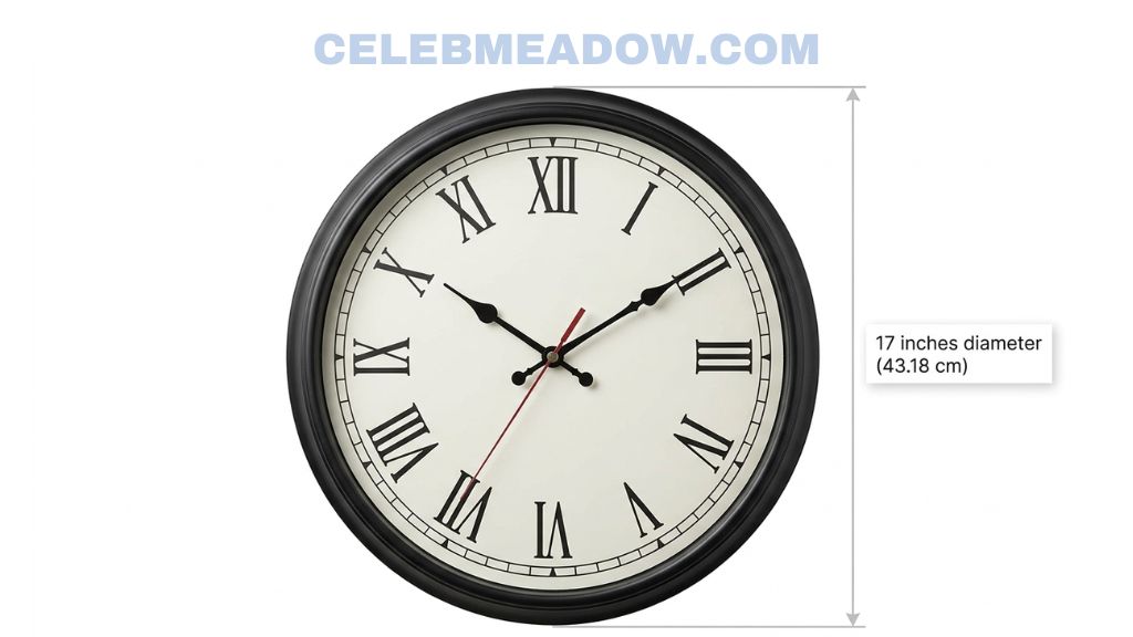 Standard Wall Clock (Diameter) that is 17 Inches Long