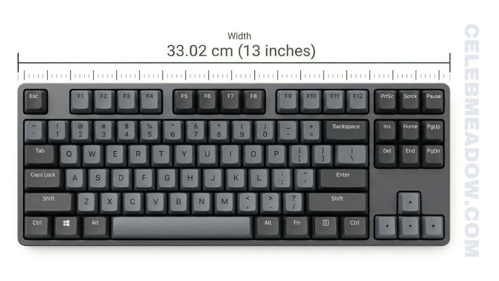 Tenkeyless Compact Keyboard (Width) that is 13 Inches long