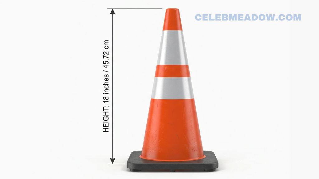 Medium Traffic Cone Height that is 17 Inches Long