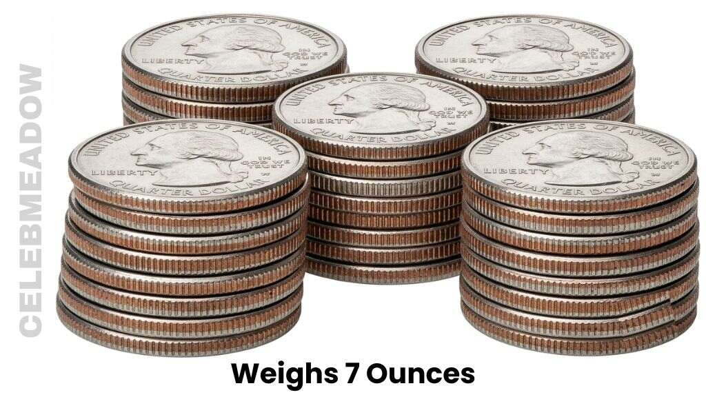 35 US Quarters Weighs 7 Ounces