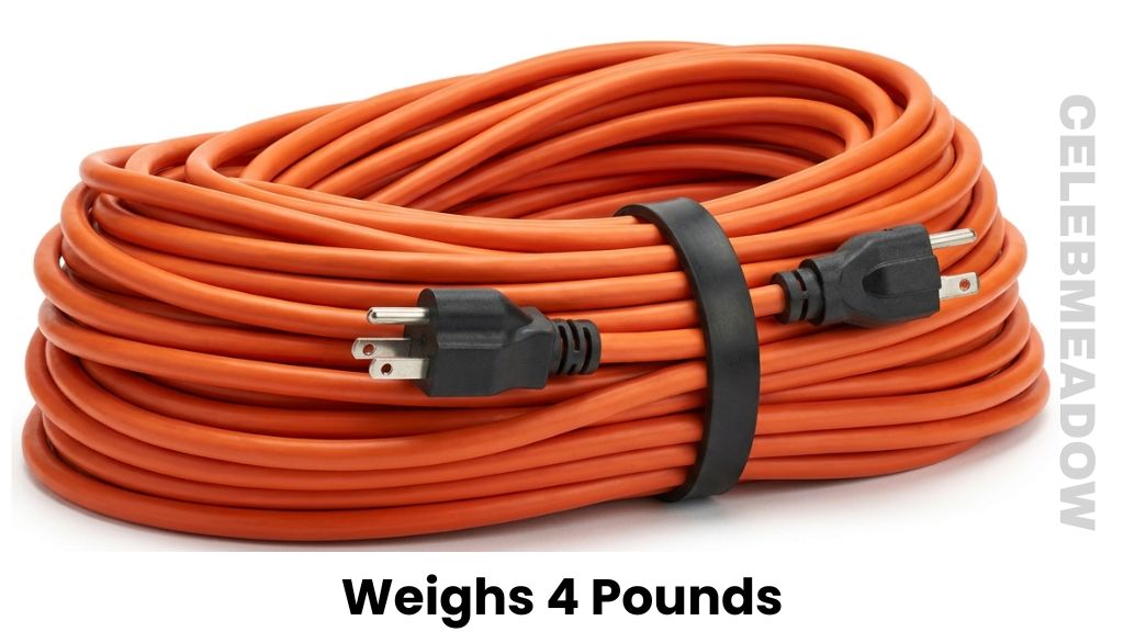 A 25-Foot Heavy-Duty Extension Cord Weigh 4 Pounds