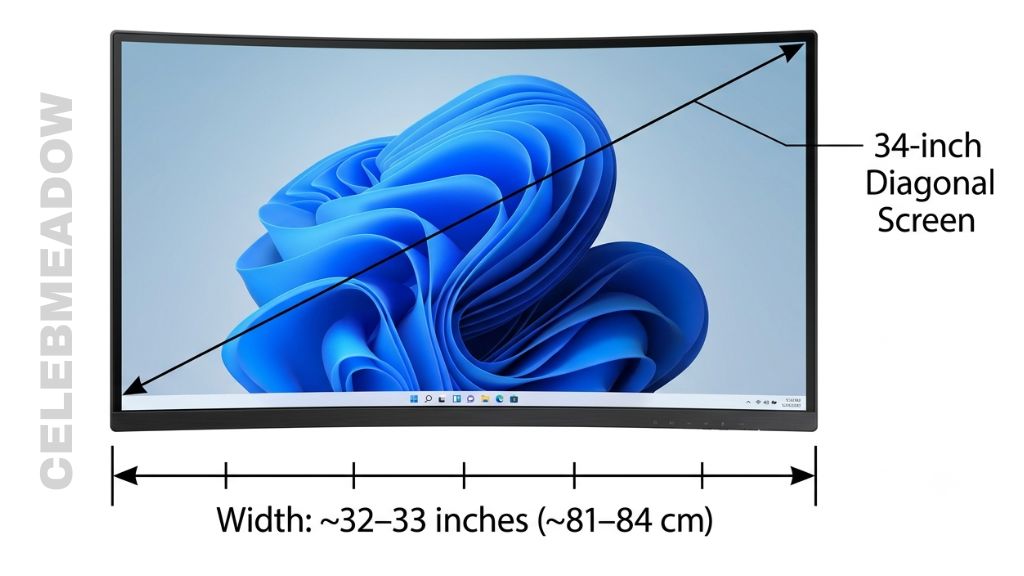 A 34-Inch Ultrawide Computer Monitor Width That Is 34 Inches Long