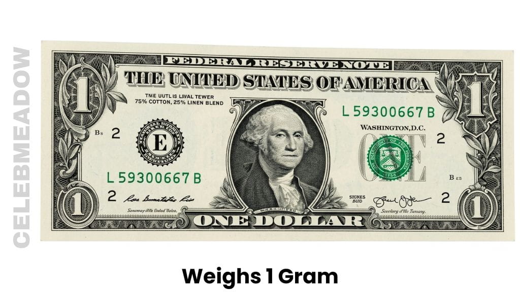 A Crisp, Uncirculated US One-Dollar Bill Weighs 1 Gram