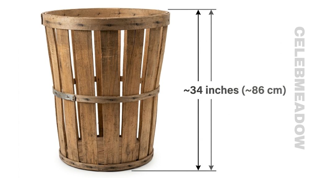A Historical Peach Basket That Is 34 Inches Big