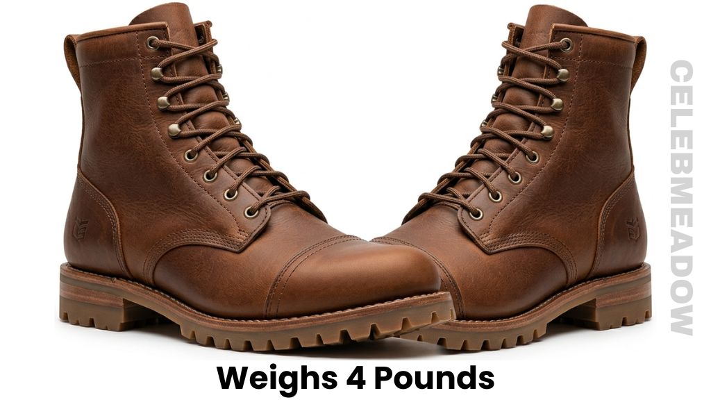 A Pair of Premium Men’s Leather Work Boots Weigh 4 Pounds