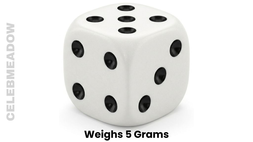A Standard 16mm Six-Sided Gaming Die Weighs 5 Grams