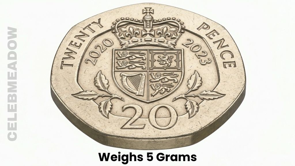 A UK 20 Pence Coin Weighs 5 Grams