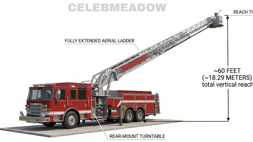 Aerial Fire Truck Ladder That Is 60 Feet Long