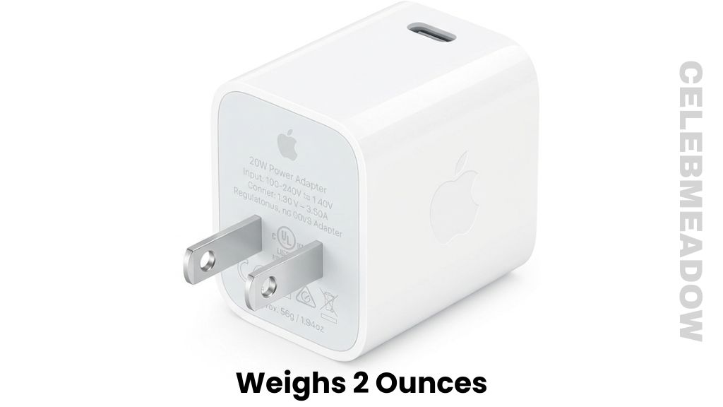 An iPhone USB-C Wall Charger Block Weigh 2 Ounces