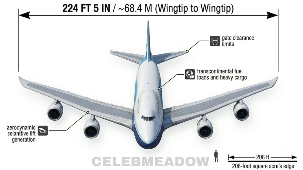 Boeing 747-8 Wingspan That Is About 1 Acre Visually