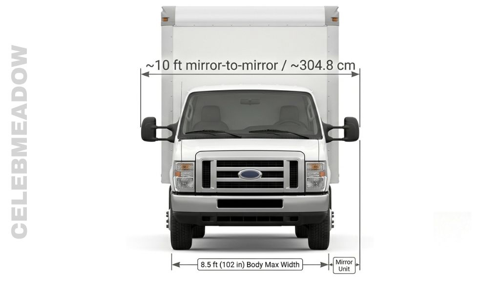 Commercial Box Truck Mirror Span That Is 10 Feet Long