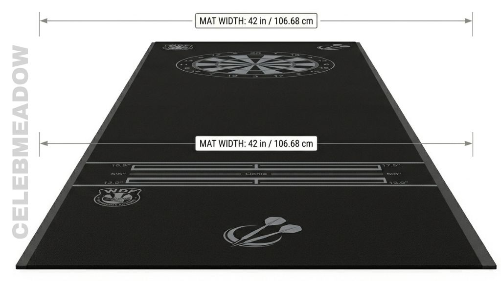 Dartboard Throwing Mat (Width) That Is 42 Inches Long