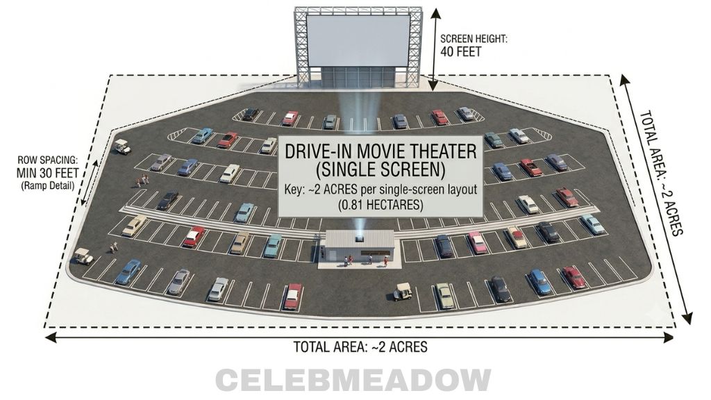 Drive-In Movie Theater That Is About 2 Acres in Size