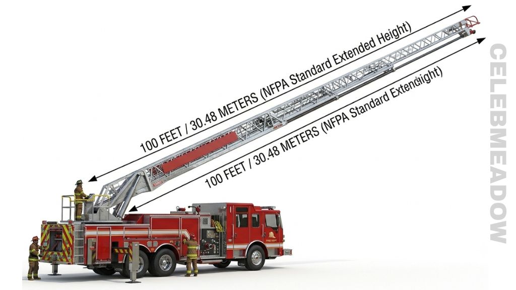 Fire Station Aerial Ladder That Is 100 Feet Long