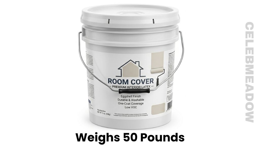 Five-Gallon Bucket of Interior Latex Paint Weighs 50 Pounds