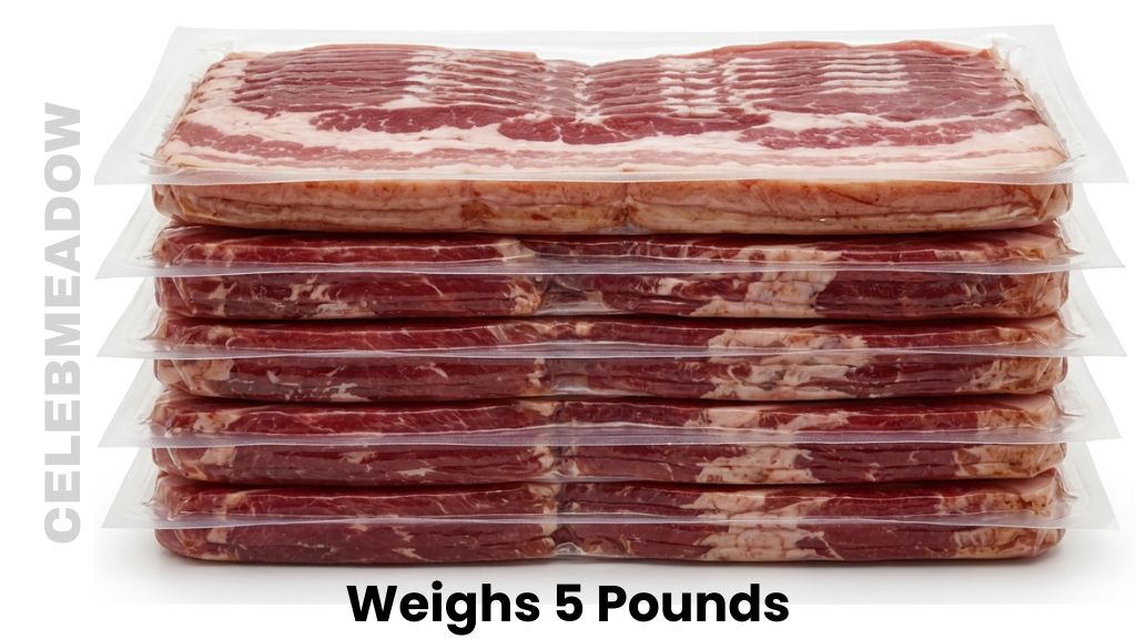 Five Packages of Bacon Weigh 5 Pounds