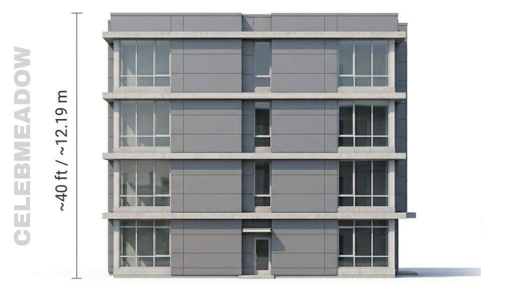 Four-Story Building That Is 40 Feet Tall
