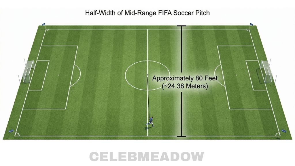 Half the Width of a FIFA Soccer Pitch That Is 80 Feet Long