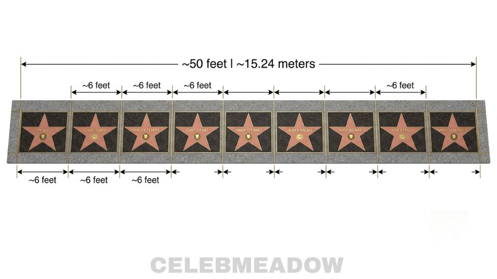 Hollywood Walk of Fame Star Spacing That Is 50 Feet Long