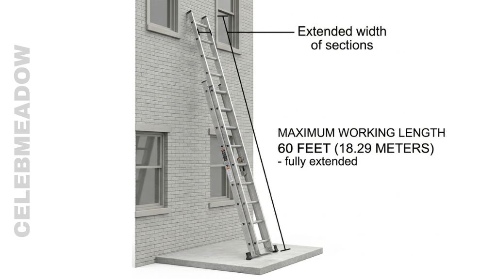 Industrial Extension Ladder That Is 60 Feet Long