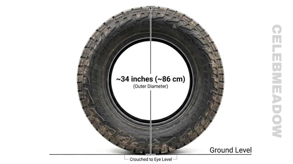Large SUV or Truck Tire Diameter That Is 34 Inches Big