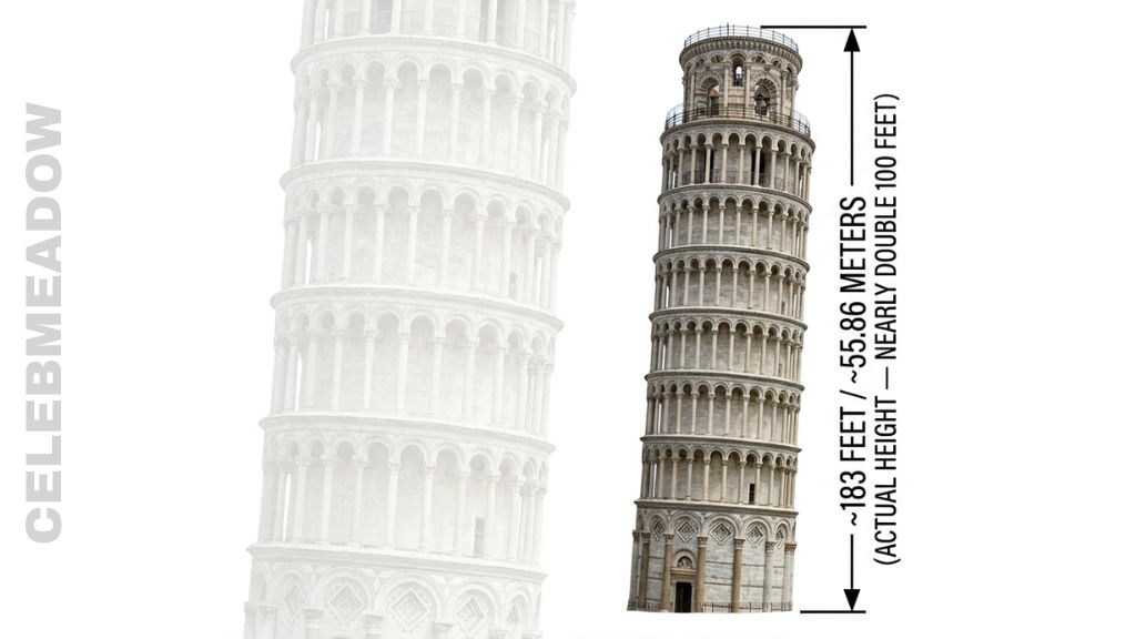 Leaning Tower of Pisa That Is 100 Feet Tall