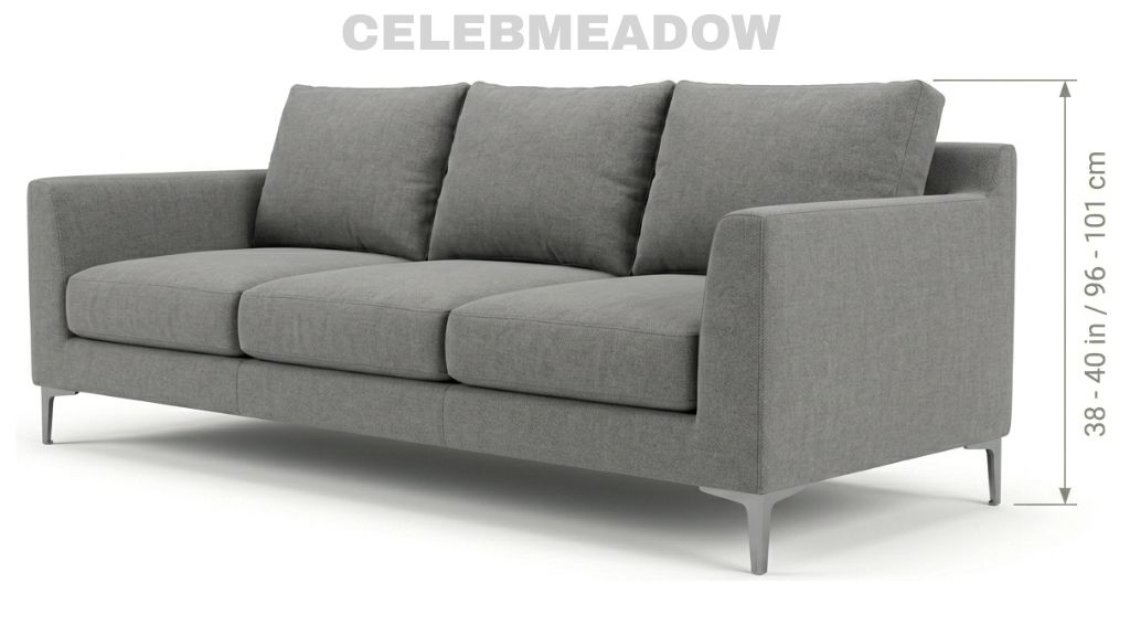 Living Room Sofa Backrest Height That Is 40 Inches Long