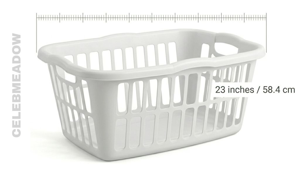 Medium Rectangular Laundry Basket Long Side that is 23 Inches Long