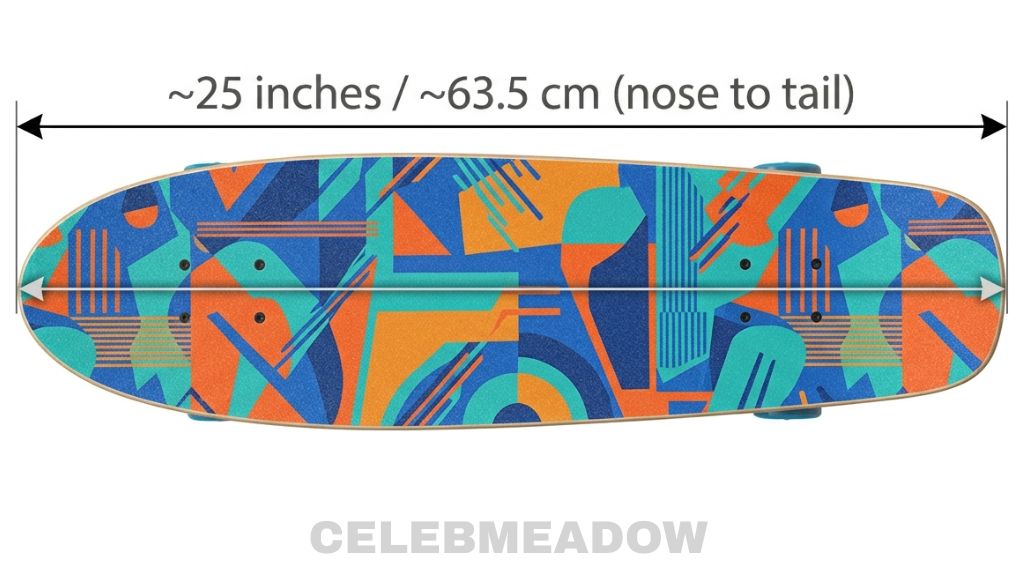Mini-Cruiser Skateboard Deck (Length) that is 25 Inches Long