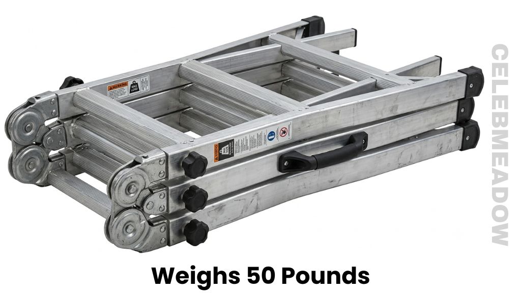 Multi-Position Folding Aluminum Ladder Weigh 50 Pounds