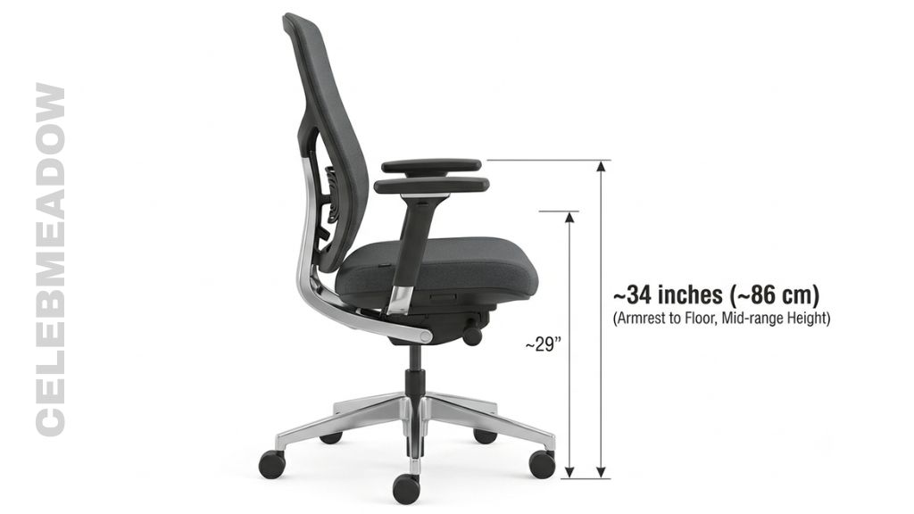 Office Chair Armrest Height From the Floor That Is 34 Inches Big